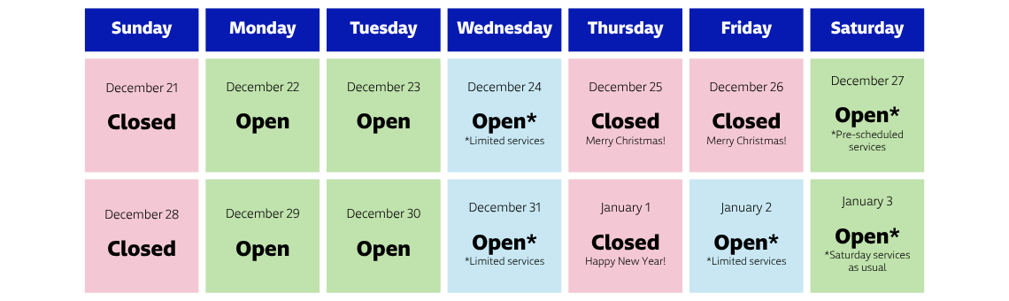 GLS Canada Holiday Schedule